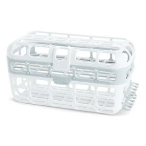 lot 2921 image: Munchkin High Capacity Deluxe Dishwasher Basket  Accommodates both Standard and Wide-Mouth Bottles  Includes Straw Rack  Large  Gray - Retail $34