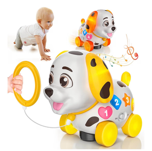 lot 2923 image: Baby Toys 6-12 Month, 1st First Birthday Gift for 1 Year Old Boys Girls, Musical Crawling & Walking Puppy Toy 6 7 8 9 10 12-18 Month Old Bilingual Learning Developmental Toy - Retail $0
