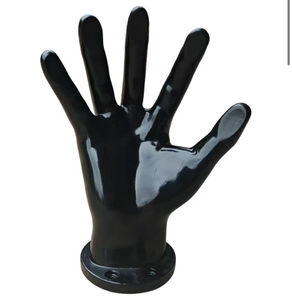 lot 2924 image: PVC Simulated Hand Model Basketball and Football Display Stand for Home Decors Smooth Surfaces Elegant Finish - Retail $0