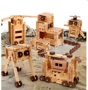 lot 2933 image: Jovi-mindlyNotchies Space Wooden Blocks Set 101 PCS Create 40 Shapes  Toys Educational Wooden Building Blocks Puzzles For Kids Ages 5-8 Boys And Girls, TruckExcavator, FSC Certified - Retail $0