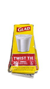 lot 2936 image: Glad Twist Tie Small Trash Bags 30 Count