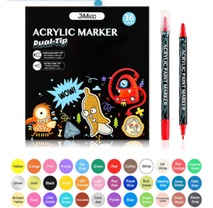 lot 2948 image: Dual Tip Acrylic Paint Pens Markers, Premium Acrylic Paint Pens for Wood, Canvas, Stone, Rock Painting, Glass, Ceramic Surfaces, DIY Crafts Making Art Supplies (36) - Retail $0
