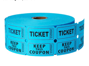 lot 2949 image: 2200 Pcs (1100 Pairs) Raffle Tickets Double Roll, Blue 5050 Raffle Tickets, Consecutively Numbered for Raffles, Events, Fundraisers, Carnivals & Classroom Activities - Retail $0