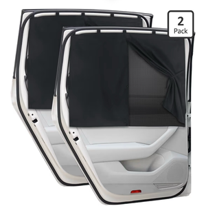 lot 2966 image: Car Window Shades, 2 PCS Magnetic Double Layer Auto Sun Shade for Side Windows Privacy Full CoversHalf Shade Options Back Car Window Curtains for Baby Protection - Retail $0