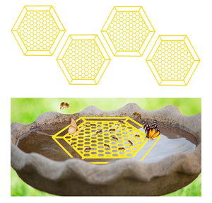 lot 2994 image: 4 Pack Floating Bee Island, 7.1 Inch Bee Watering Station, Bee Bath Bee Drinking Station Bee Waterer and Butterfly Water Stations Butterfly Feeders for Outdoors Thirsty Pollinators Feeding - Retail $0