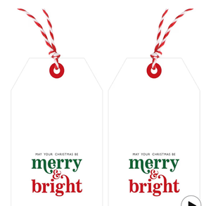 lot 2998 image: Christmas Gift Tags Merry and Bright Tags with String 50 PCS Holiday Tag White Xmas Design Gift Tag for Presents, Xmas Decoration (Merry and Bright) - Retail $0