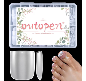 lot 3000 image: outopen 300pcs Wide Square Toe Nail Tips Full Matte Toenail Extension Tips for Wide Nail Beds Full Cover Nail Art Tips for Toes Acrylic Extension Gel Tips for Beginners DIY Manicure, 15 Sizes - Retail $0