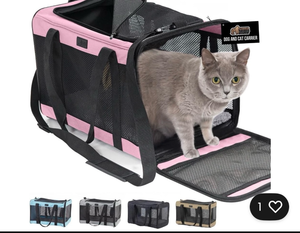 lot 3007 image: Gorilla Grip Cat Carrier, Portable Soft-Sided Kennel with Two Openings, - Retail $0