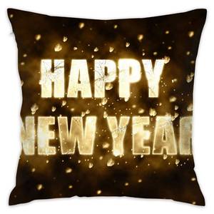 lot 3026 image: Throw Pillow Covers Gold Happy New Year Decorative Cushion Case for Sofa Bedroom Car 18 X 18 Inch 45 X 45 cm - Retail $9