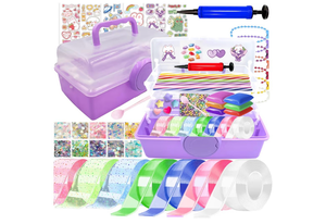 lot 3056 image: 7 Pack Nano Tape Bubble Kit with Storage Box, Sticky Putty Sensory Toys for Kids Adults, Stress Relief Fidget Toys for Classroom Goodie Bag Fillers Party Favors - Retail $0