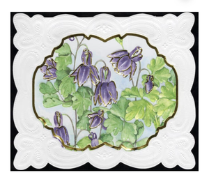 lot 3059 image: Poster Foundry Set of 3 - Lilac Drops Boxed Note Cards by Carol Wilson. 10 embossed 4x5 Die-Cut Notecards and Matching Envelopes in Decorative Gift Box with Magnetic Flap. NCP2504 - Retail $0