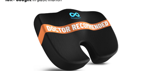 lot 3062 image: Everlasting Comfort Doctor Recommended Memory Foam Seat Cushion for Office Chairs & Car - Ergonomic Office Desk Accessories - Cushions for Tailbone Pain Relief, Sciatica (Black, Large) - Retail $0