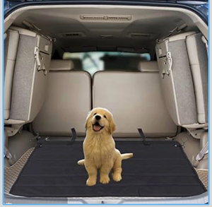 lot 3083 image: balacoo Universal Cargo Liner for SUV, Foldable Waterproof Dog Trunk Mat Non-Slip Back Trunk Protector for SUV Sedan Van - Rear Liner Accessories (Black) - Retail $0