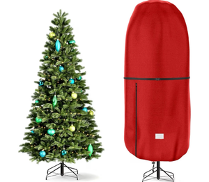 lot 3084 image: Upright Christmas Tree Storage Cover - Tear Resistant Adjustable 7.5 FT Xmas Bag for Artificial Standing Tree With Ornaments, Dustproof Fabric Cover - Retail $0