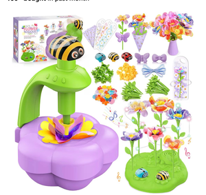 lot 3092 image: Fabric Flower Bouquets Toys with Music and Light, DIY Arts and Crafts Kit Toys for Kids Ages 4-8, Preschool Educational Activity Toy, Toddler Girls Christmas Birthday gifts for 4 5 6 7 8 Year Old Girl - Retail $0