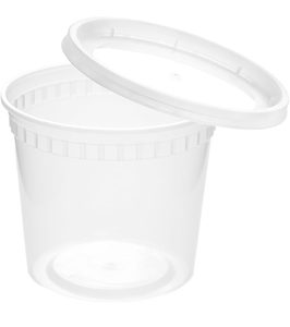 lot 3096 image: 16 oz Clear Deli Containers - 48-Pack with Lids, Round Airtight Condiment Cups, BPA-Free, Dishwasher Safe - For Sauces, Dressings, Sides - Retail $0