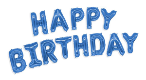 lot 3101 image: Happy Birthday Balloons Banner Foil Party Decoration Balloon For Birthday (Blue, 16 inch) - Retail $0
