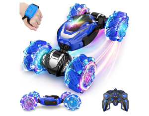 lot 3117 image: ToyFuntasy Gesture Sensing Toy RC Stunt Car - 2.4GHz Hand Controlled Remote Control Twist Car, Birthday Gifts for 6 7 8 9 10 11 12 Year Old Boys Kids, Lights & Music, Off-Road Vehicle - Retail $0