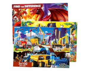 lot 3118 image: QUOKKA 100 Piece Puzzles for Kids Ages 4-6 �� 3 Floor Puzzles for Toddlers 3-5 �� Toy for Learning Pirates & Constructions & Animals for 6-8 yo �� Jigsaw Toddler Game for Boy and Girl - Retail $0