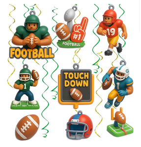 lot 3122 image: 24 Pieces Football Party Decorations Football Hanging Swirl for Football Birthday Party Football Game Day Tailgate Party Supplies - Retail $0