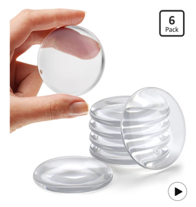 lot 3125 image: STRONGEST HOME Door Stoppers for Wall 2 (Medium) Clear Door Stop with Strong Back Adhesive  Quiet & Shock Absorbent Silicone Circular Wall Protectors Bumpers  Door Guard For Knobs & Handle (6 PCS) - Retail $0