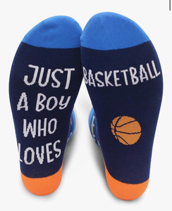 lot 3143 image: Just A Boy Who Loves Basketball Socks - Birthday Christmas Funny Gifts For Teen Boys, Novelty Gifts For Basketball Lover, Basketball Player, Sports Lover, 1 Pairs. (106) - Retail $0