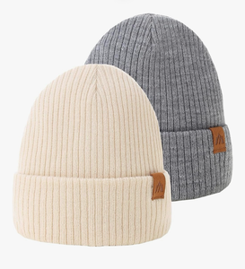 lot 3176 image: Moon Kitty 2PCS Baby Beanie Soft Toddler Beanie Warm Knitted Infant Winter Hats for Baby Boys - Retail $0