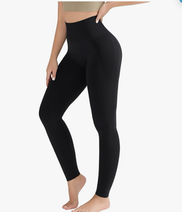 lot 3185 image: High Waisted Tummy Control Leggings for Women, Seamless Compression Yoga Pants, 4-Way Stretch Workout Sport Leggings - Retail $0