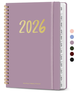 lot 3194 image: 2026 Planner - Weekly and Monthly Planner, January 2026 to December 2026, Spiral Bound 2026 Calendar Planner Book, Inner Pocket, Perfect for Office Home School Supplies - A5 (6.3 x 8.5), Purple - Retail $0