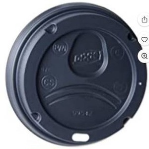 lot 11480 image: Dixie Perfect Touch Domed Hot Cup Lids Black 500 Count