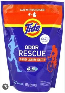 lot 11490 image: Tide Odor Rescue In-Wash Laundry Booster Pacs with Febreze - 27 Count