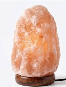 lot 11495 image: Himalayan Salt Rock Lamp with Wood Base