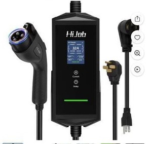 lot 11499 image: HiJob 40A Portable Level 2 EV Car Battery Charger with Carrying Case