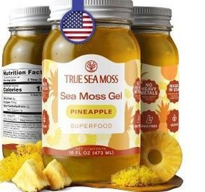 lot 11544 image: True Sea Moss Sea Moss Gel Superfood, Pineapple,  16oz, 2 Pack