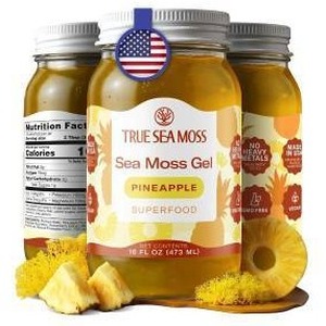 lot 11563 image: True Sea Moss Sea Moss Gel Superfood, Pineapple,  16oz, 2 Pack