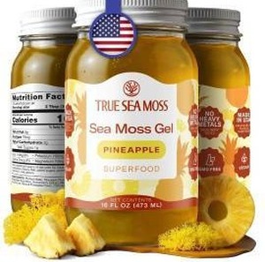 lot 11579 image: True Sea Moss Sea Moss Gel Superfood, Pineapple,  16oz, 2 Pack