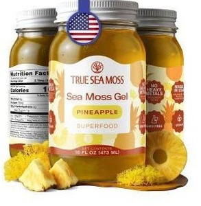 lot 11582 image: True Sea Moss Sea Moss Gel Superfood, Pineapple,  16oz, 2 Pack