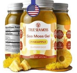 lot 11602 image: True Sea Moss Sea Moss Gel Superfood, Pineapple,  16oz, 2 Pack
