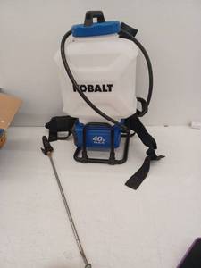 lot 11619 image: Kobalt 40V Max Cordless Backpack Sprayer with Battery and Charger