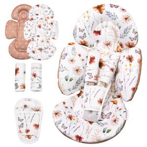 lot 3101 image: Generic Infant Car Seat Insert Compatible with Mamaroo Swing & Graco Swing and Infant Car Seat, Newborn Insert Baby Head Body Support, Reversible Design, Breathable Fabric, 1Pcs - Brown Wildflower