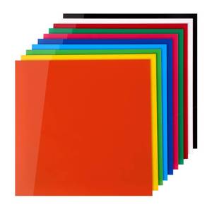 lot 3122 image: KAITELA Pack of 10 Colored Acrylic Sheet 12 x 12 Cast Plexiglass Square 18 Thick (3mm) Opaque Plastic Panel for Laser Cutting, Engraving, Sign, Craft Projects