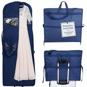 lot 3152 image: Sturdy Oxford polyester fabric - 72 Wedding Dress Garment Bag - Shoulder Strap - Accessory Pockets - Attaches to Suitcase �� Waterproof �� Trifold �� Designed for Full Skirts �� Carry Handle