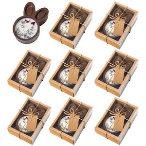 lot 3154 image: Novabright 8 Sets Easter Wooden Dough Bowl Bunny Dough Bowls Rustic Decorative Wooden Candle Bowls Decor with Gift Box Tags Hemp Rope for Easter Spring Wedding Gifts Home Birthday Decor Party Favors