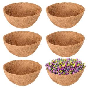 lot 3155 image: Legigo 6 Pack 16 Inch Hanging Basket Coco Liners Replacement, 100% Natural Round Coconut Coco Fiber Planter Basket Liners for Hanging Basket FlowersVegetables