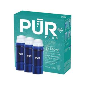 lot 4084 image: PUR Plus Water Filter Replacement for Pitchers & Dispensers, 6-Month Supply, 3 Count, Blue (PPF951K3)