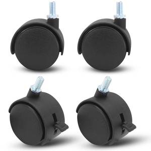 lot 4097 image: Murtenze 2 Inch Black Plastic Stem Casters Set of 4, M8 Threaded Nylon Furniture Wheel Replacement, 360 Degree Swivel Stem Wheels for Cart, Workbench(2  with Brake,2  with No Brake)