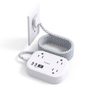lot 4099 image: One Beat Cruise Ship Essentials,Travel Power Strip with USB C,Flat Plug Extension Cord 10 FT with 3 Outlets 4 USB Ports(2 USB C),Desk Wall Outlet Extender,Non Surge Protector for Cruise,Dorm Room,ETL