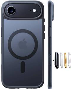 lot 4103 image: TORRAS for iPhone Air Case 6.5, Stronger Magnetic with MagSafe, Shockproof Slim Case for iPhone 17 Air with Camera Control & Colorful Button, Mil-Grade Drop Tested,Translucent Matte Black