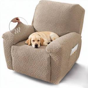 lot 4108 image: NORTHERN BROTHERS Recliner Chair Covers, Stretch Recliner Covers That Stay in Place 4 Pieces 1 Seater with Storage Pockets, Washable Recliner Slipcovers for Kids, Pet, Khaki