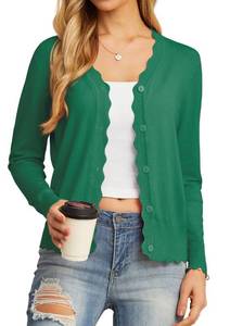lot 4110 image: GRECERELLE Cardigan Sweaters for Women Lightweight Long Sleeve Shrug Sweater for Women Dressy(Dark Green, X-Large)